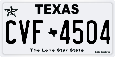 TX license plate CVF4504