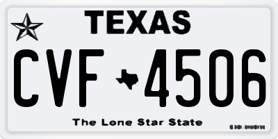 TX license plate CVF4506
