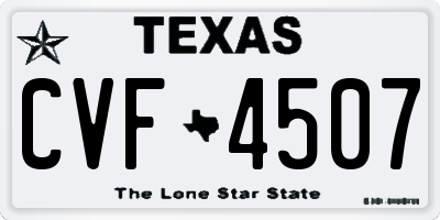TX license plate CVF4507