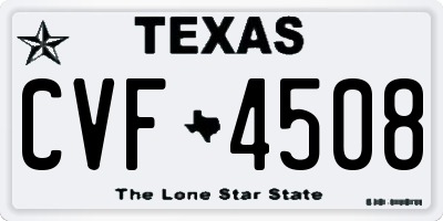 TX license plate CVF4508