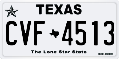 TX license plate CVF4513