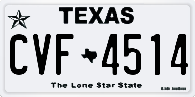 TX license plate CVF4514