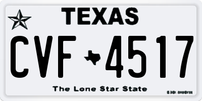 TX license plate CVF4517