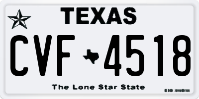 TX license plate CVF4518