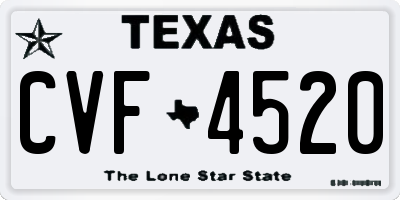 TX license plate CVF4520