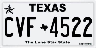 TX license plate CVF4522