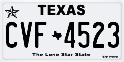 TX license plate CVF4523