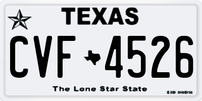 TX license plate CVF4526