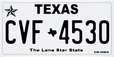 TX license plate CVF4530