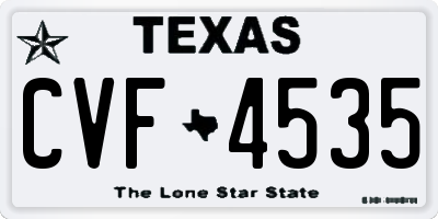 TX license plate CVF4535