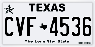 TX license plate CVF4536
