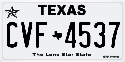 TX license plate CVF4537