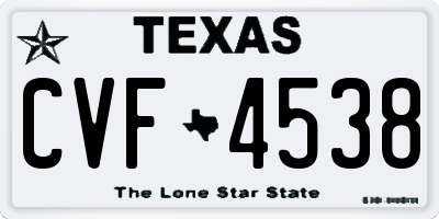 TX license plate CVF4538