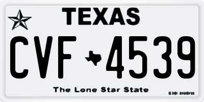 TX license plate CVF4539