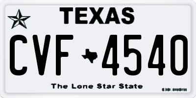 TX license plate CVF4540