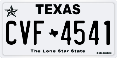 TX license plate CVF4541