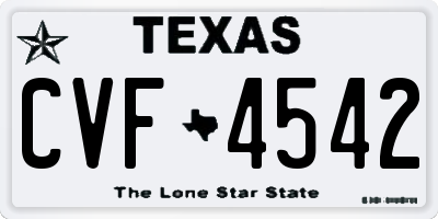 TX license plate CVF4542