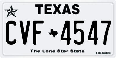 TX license plate CVF4547