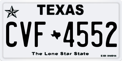 TX license plate CVF4552