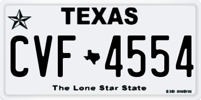 TX license plate CVF4554
