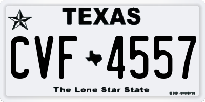 TX license plate CVF4557
