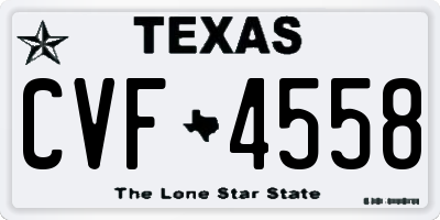 TX license plate CVF4558