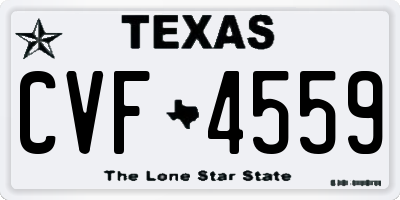TX license plate CVF4559