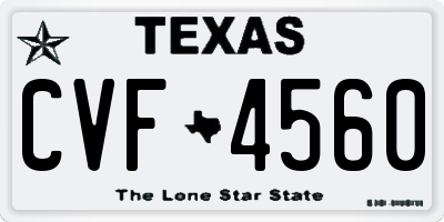 TX license plate CVF4560