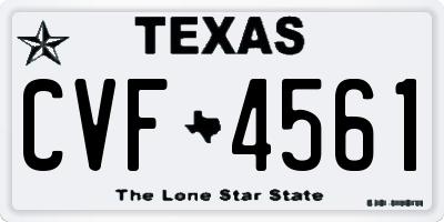 TX license plate CVF4561