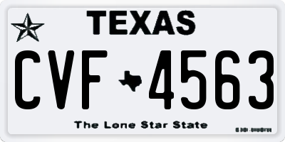 TX license plate CVF4563