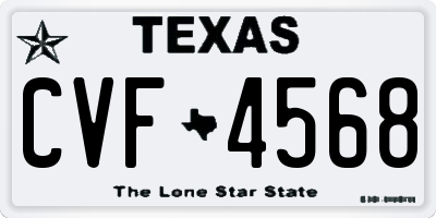 TX license plate CVF4568