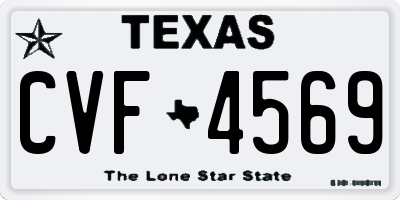 TX license plate CVF4569