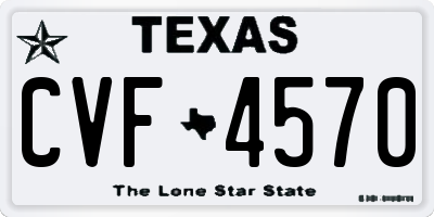 TX license plate CVF4570