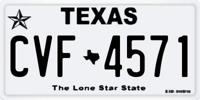 TX license plate CVF4571