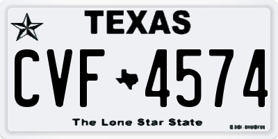 TX license plate CVF4574