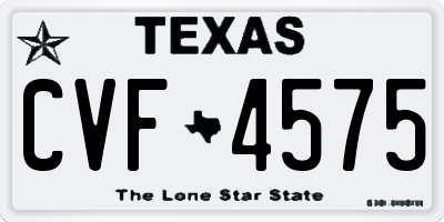 TX license plate CVF4575