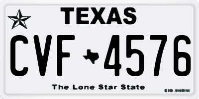TX license plate CVF4576