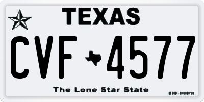 TX license plate CVF4577