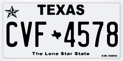TX license plate CVF4578