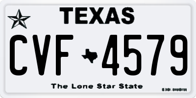TX license plate CVF4579