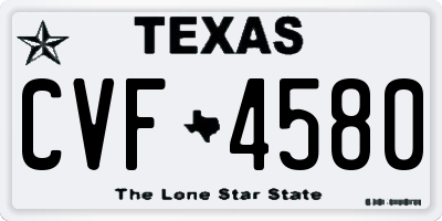 TX license plate CVF4580