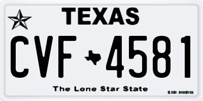 TX license plate CVF4581