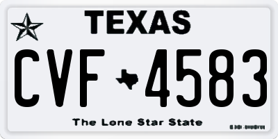 TX license plate CVF4583