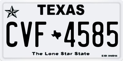 TX license plate CVF4585