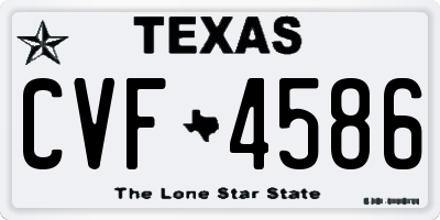 TX license plate CVF4586