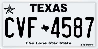 TX license plate CVF4587