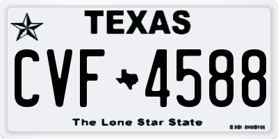TX license plate CVF4588