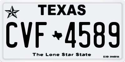 TX license plate CVF4589