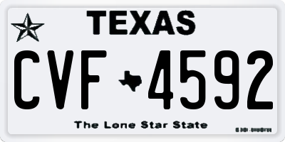 TX license plate CVF4592