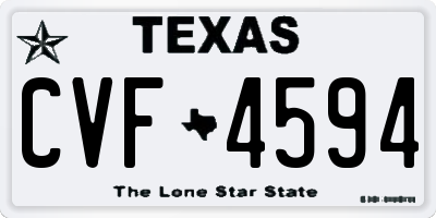 TX license plate CVF4594